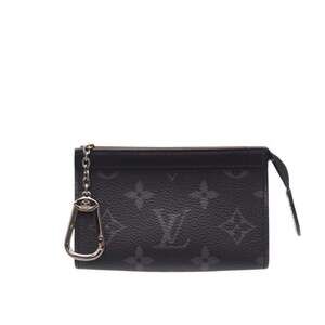 LOUIS VUITTON Eclipse Pochette Cle Voyage M82776 Coin Case in Black and Gray ...
